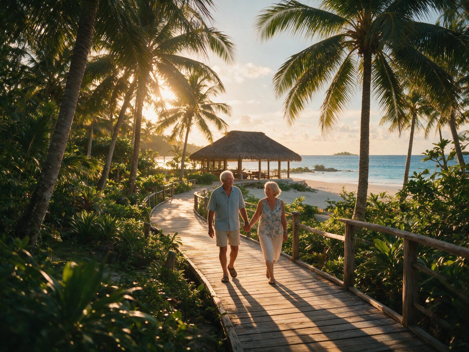 Calidad de vida al atardecer con la pareja